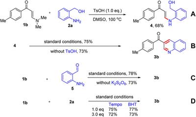 Transition-metal-free approach to quinolines via direct oxidative cyclocondensation reaction of N,N-dimethyl enaminones with o-aminobenzyl alcohols